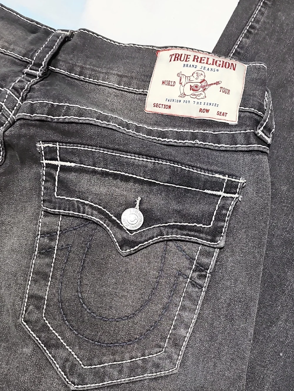 True Religion Ricky Relaxed Straight Jeans Flap Pocket Size 31x34 New